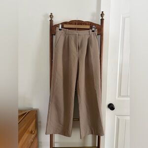 Abercrombie & Fitch Brown Pleated Wide Leg Trousers